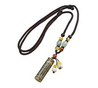 DuskHaven Pendentif Cylindrique en Forme de Boîte Bouddhiste Tibétaine Gawu, Collier de Sagesse en Cuivre pour La Protection, Gland