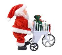 DuskHaven Père Noël Musical avec Chariot de Courses, Jouet, Décoration de Noël pour Enfants, Cadeau Polyvalent