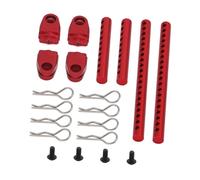 DuskHaven Pilier de carrosserie RC 1/10, pièce en aluminium avec clip R pour TT02, Rouge