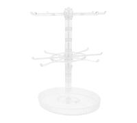 DuskHaven Présentoir Bijoux Arbre Bracelet Porte-Bijoux Rotatif Organisateur Étagère Rangement Fonction Pivotante en PP Adapté pour Femme Chambre Coiffeuse Déco, Niveau 2 Clair