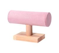DuskHaven Présentoir de Rangement pour Bracelets et Bijoux, Organisateur de Bureau à Un Niveau pour Montres, élastiques et Pinces à Cheveux, Rose