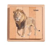 DuskHaven Puzzle Animalier en Bois 3D, Bloc Rotatif Sensoriel, Jouet éducatif pour Les Tout-Petits Offrant Un Apprentissage Sensoriel Pratique et Un Design Lége, Version Animaux