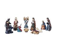 DuskHaven Résine Sacré Nativité Figurine Naissance de Jésus Ensemble Religieux Plateau Décor, B