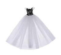 DuskHaven Robe de Mariée Poupée BJD Robe de Soirée pour Poupée Couche pour Vêtement Accessoire Confection Gaze Adaptées Aux Filles Collection Décoration de mais, Blanc, comme décrit