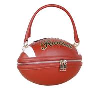 DuskHaven Sac à Main Femme Sac à Main Forme Ballon de Football Sac à Poignée Sac Porté Épaule PU Cuir Brillant Original Style Créatif Convient pour Sport Événem, Rouge