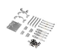 DuskHaven Support D'amortisseur RC En Alliage D'aluminium, avant/arrière, Support de Servo, Biellette, Support Moteur, Performances Améliorées, Convient, Argent