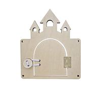 DuskHaven Tableau D'activités En Bois avec Boutons, Engrenages et éléments Sensoriels - Jouet Didactique Adapté Aux Enfants, Bouton