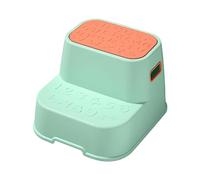 DuskHaven Tabouret Escabeau, Tabouret à 2 Marches, Repose-pieds Portable Multifonctionnel, Tabouret de Chevet, pour Salon, Salle de Jeux, Cuisine, Salle de Bain, VERT
