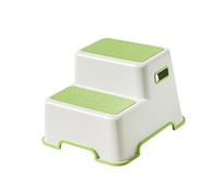 DuskHaven Tabouret pour Enfants, Tabouret à Deux Marches, Tabouret Antidérapant, Tabouret D'apprentissage de La Propreté, Cadre Renforcé avec Nervures, VERT