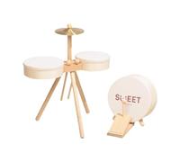 DuskHaven Tambour en Bois pour Enfants, Batterie de Percussion, Instrument de Musique, Jouet Rythmique Sensoriel et éducatif pour Garçons et Filles D'âge Pr, avec Pédale de Tambour
