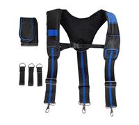 DuskHaven Work Belt Suspender avec Attaches Poignet Bretelles de Ceinture à Outils Ajustables Support de Sac de Chantier Portable En Tissu Oxford Robuste Adapté, Bleu