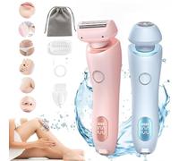 Duskofficial Rasoir Duskofficial The Glide Pro 3.0, rasoir électrique 2 en 1, tondeuse de bikini étanche IPX7 pour femme, humide ou sec (2 pièces)