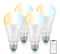 DUSKTEC Ampoule Connectée Alexa, Ampoule E27 LED Intérieur Bluetooth 12W Blanc Chaud et Blanc Froid, Dimmable Smart Bulb Intensité Variable, Commande Vocale, Pas Besoin de Hub, Lot de 4