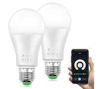 DUSKTEC Ampoules LED E27 Connectée Alexa, Ampoule LED Intelligente 12W Équivalent 100W Bluetooth Smart Bulb Culot à Vis E27, Lumière Blanc Chaud 2700K Blanc Froid 6000K Intensité Variable Lot de 2