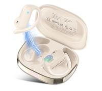 DUSONLAP Open Ear Ecouteurs sans Fil, Écouteur Bluetooth 5.4 HiFi Stéréo, Ecouteurs sans Fil Sport avec ENC Mic, Écran LED Ecouteurs Contrôle Tactile, Oreillette Bluetooth IP7 Étanche, Blanc