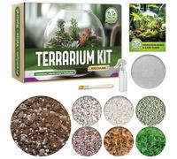 DUSPRO Kit de démarrage de terrarium de recyclage, fibre de coco, mousse de tourbe, écorce de pin, perlite, pierre ponce, barrière en maille, outils d'entretien, guide (français non garanti), kit de