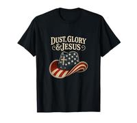 Dust Glory and Jesus Western Chapeau de Cowboy Croix Drapeau américain T-Shirt