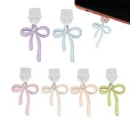 Dust Plug Charm Type C Anti Dust Plug Cover Bow Charging Port Protector | Tiny Protective Phone Decor Zinc Alloy Cellphone Charm for Tablets & Laptop