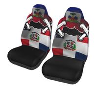 Duster Couverture Siège Auto Drapeau Ondulé De La République Dominicaine Et D'Haïti Accessoires Auto Interieur Protège des Rayures Couvre Siège Voiture pour Suvs, Trucks, Sedans, 52X138Cm