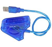 DUSTEWQ Adaptateur convertisseur USB de rechange compatible 2 en 1 PS2 PSX PS1 vers PS3/PC portable (bleu, 45,7 cm)