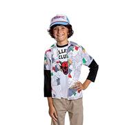 Dustin Costume Kit for Kids, Official Stranger Things Costume Hat with Top, Child Size Child Size Medium (8+)