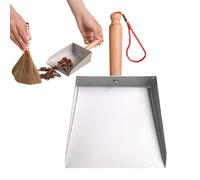 Dustpan en acier inoxydable - Bac à poussière compact et large - Outil de nettoyage portable - Pour salle de bain, cheminée, bureau, terrasse, chambre à coucher, garage - Petite poêle à main pour