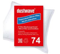 Dustwave® 10 Sac d'aspirateur pour Rowenta RO 2465 / RO2465 City Space - très efficace avec fermeture hygiénique & Microfiltre - Made in Germany