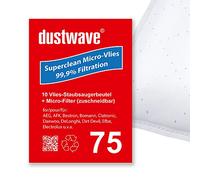 Dustwave® Lot de 10 sacs d'aspirateur compatibles avec les aspirateurs Grundig - VCC 9850 Bodyguard fabriqués en Allemagne + micro filtre