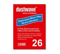 Dustwave® Lot de 10 sacs d'aspirateur compatibles avec les aspirateurs Nilfisk Bravo... Serie - Fabriqués en Allemagne + micro-filtre inclus