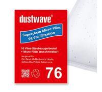 Dustwave® Lot de 10 sacs d'aspirateur compatibles avec Philips TCX 542 Classique Aspirateur traîneau de marque - Fabriqué en Allemagne