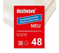 Dustwave® Lot de 10 sacs d'aspirateur pour aspirateur traîneau Vorwerk - Kobold 136 - Fabriqué en Allemagne
