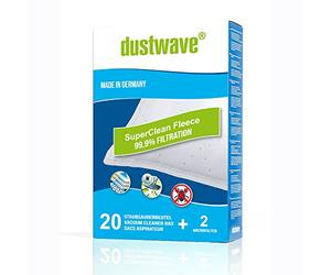 Dustwave® Lot de 20 sacs filtrants pour aspirateur traîneau Philips TCX 648 Classic