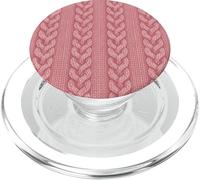 Dusty Pink Sweater Knit Print Pattern Winter Aesthetic PopSockets PopGrip pour MagSafe