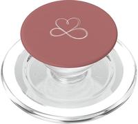 Dusty Rose Infinity Heart Minimalist Line Art Esthétique PopSockets PopGrip pour MagSafe