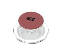 Dusty Rose - Mama Script Hearts Cute Minimalist Typography PopSockets PopGrip pour MagSafe