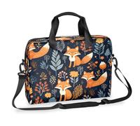 Dusviba Art Forest Fox Sac à bandoulière fin pour ordinateur portable de 40,6 cm avec poignée et sangle amovible, pour le travail et le bureau