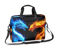 Dusviba Blue Fire Dragon Sacoche pour ordinateur portable de 40,6 cm - Sacoche fine pour homme et femme - Sac à bandoulière avec poignée et sangle amovible - Sac messager pour ordinateur de bureau