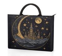 Dusviba Boho Moon Sun Castle Housse de transport pour ordinateur portable avec poignées, sac pour ordinateur portable 13,3" avec poches, étanche, résistant aux chocs, pour le travail, l'école, les