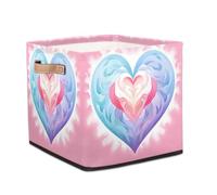 Dusviba Cube de rangement pliable avec poignée en cuir, organiseur en tissu pour placard, chambre à coucher, chambre d'enfant, bureau, rangement de jouets 33 x 33 x 33 cm