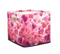 Dusviba Cube de rangement pliable avec poignée en cuir, panier à linge pliable pour placard, chambre à coucher, chambre d'enfant, bureau, rangement de jouets, 33 x 33 x 33 cm