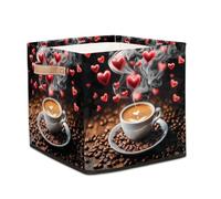 Dusviba Cube de rangement pliable avec poignée en cuir, panier à linge pliable pour placard, chambre à coucher, chambre d'enfant, bureau, rangement de jouets, 33 x 33 x 33 cm