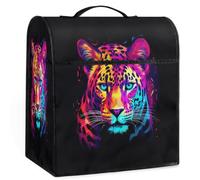 Dusviba Housse anti-poussière colorée léopard Jaguar pour machine à café, housse imperméable en polyester avec poignée et poches de rangement, housse de protection anti-poussière 37,6 x 28,2 x 43,2 cm
