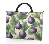 Dusviba Housse de transport pour ordinateur portable avec poignées, motif feuilles de figuier et fruits, sac pour ordinateur portable de 13,3" avec poches, étanche, résistant aux chocs, pour le