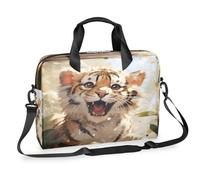 Dusviba Lovely Tiger Sac pour ordinateur portable de 40,6 cm - Sacoche fine pour homme et femme - Sac à bandoulière avec poignée et sangle amovible - Sac à bandoulière pour le travail et le bureau
