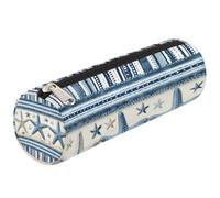 Dusviba Trousse à crayons ronde vintage en forme d'étoile de mer avec fermeture éclair pour enfants, adolescents et adultes