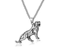 DUTACK 3D Dominateur Animal Tigre Punk Pendentif Hommes et Femmes Personnalité Bête Zodiaque Collier Bijoux avec boîte-cadeau