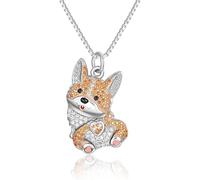 DUTACK Adorable collier avec pendentif corgi pour femme - Bijou élégant pour chien - Cadeau d'anniversaire parfait sur le thème des animaux pour les amoureux des chiens - Accessoires élégants pour