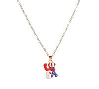 DUTACK Collier avec pendentif drapeau américain Hip Hop Street pour homme et femme (avec boîte cadeau), Zinc