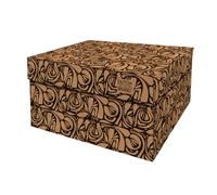 Dutch Design Brand Boîte de rangement avec couvercle - Boîtes de rangement - Carton recyclable certifié FSC (taille : 38,9 x 31,8 x 21,1 cm) (racines)