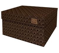 Dutch Design Brand Boîte de Rangement Medium avec Couvercle - 2 Boîtes de Rangement - Carton Recyclable Certifié FSC (Taille : 33,2 x 24,2 x 16,5 cm) (Art Déco Night Sky)